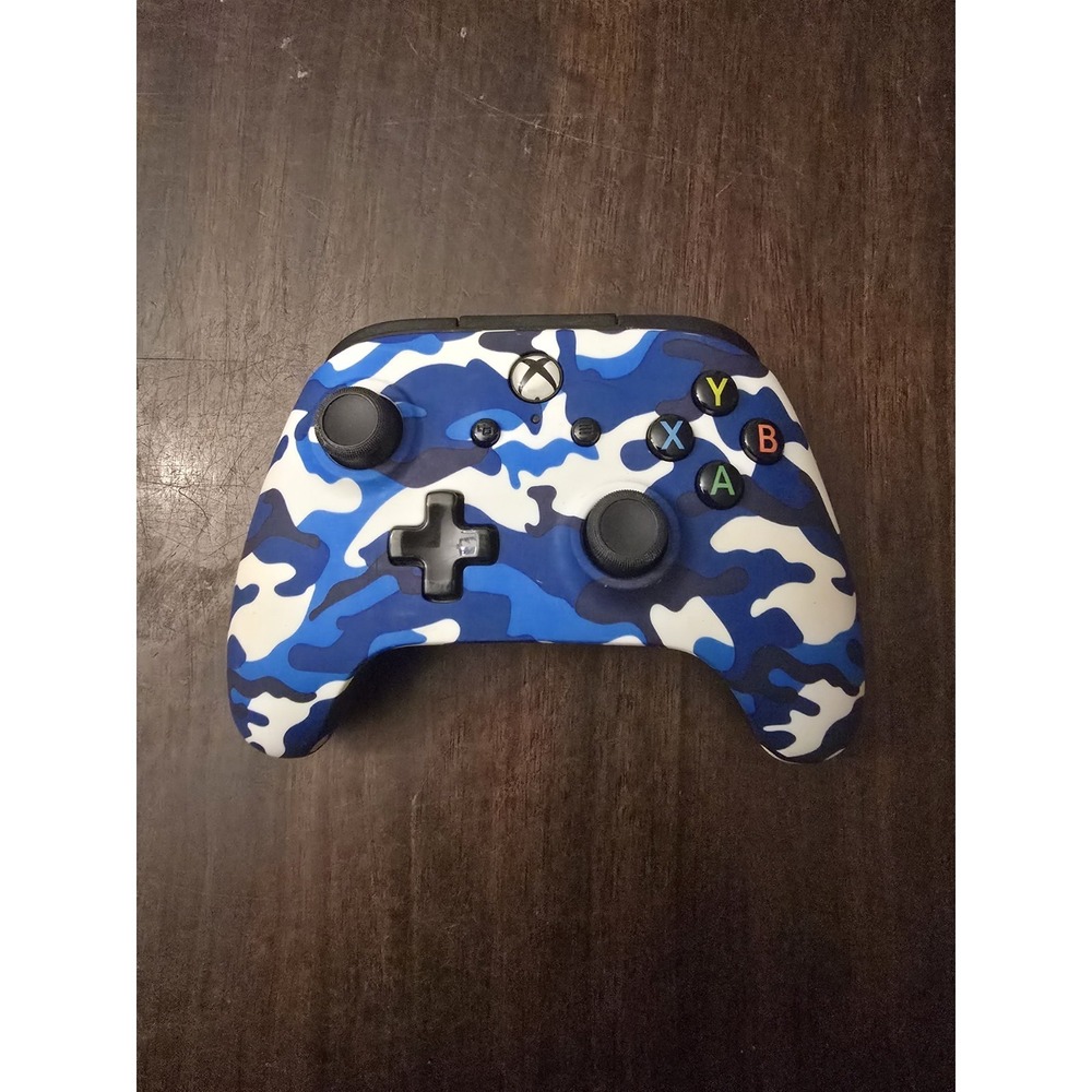 Power A 1513100-01 Blue Camo Wired Xbox One Controller‎ NO CABLE